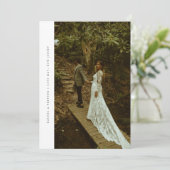 Modern Minimal Photo Elopement & Wedding Reception Einladung (Stehend Vorderseite)