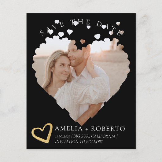 Modern Minimal Photo Frame Save The Date Card Flyer (Vorne)