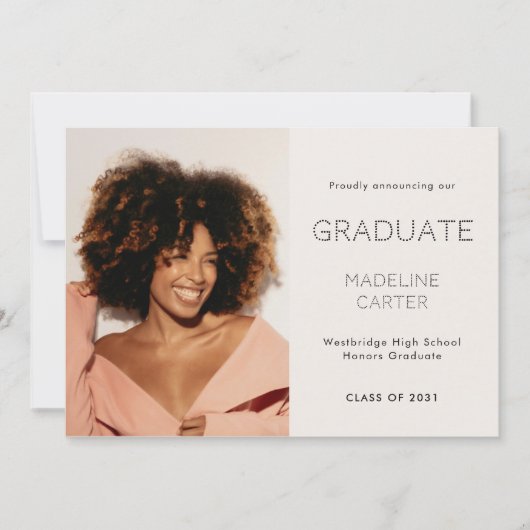 Modern Minimal Photo Graduation Ankündigung (Vorderseite)