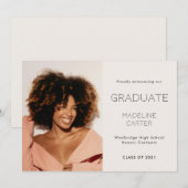 Modern Minimal Photo Graduation Ankündigung (Vorne/Hinten)