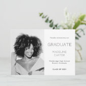 Modern Minimal Photo Graduation Ankündigung (Stehend Vorderseite)