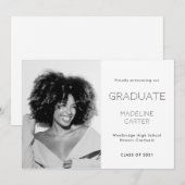 Modern Minimal Photo Graduation Ankündigung (Vorne/Hinten)