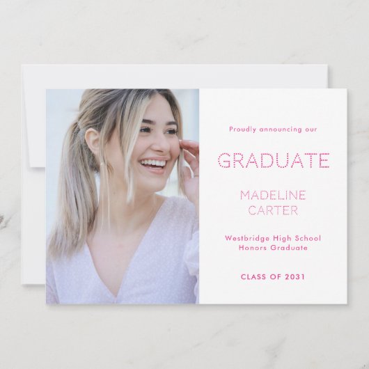 Modern Minimal Photo Graduation Announcement Ankündigung (Vorderseite)