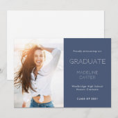 Modern Minimal Photo Graduation Announcement Ankündigung (Vorne/Hinten)