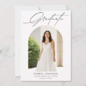 Modern Minimal Photo Graduation Party Invitation Einladung (Vorderseite)