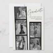 Modern Minimal Photo Strip | Graduation Party Einladung (Vorderseite)