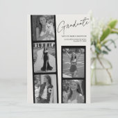 Modern Minimal Photo Strip | Graduation Party Einladung (Stehend Vorderseite)