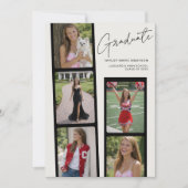 Modern Minimal Photo Strip | Graduation Party Einladung (Vorderseite)