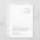 Modern Minimal Photo Wedding Thank You Card W Note Dankeskarte (Rückseite)