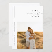 Modern Minimal Photo Wedding Thank You Card W Note Dankeskarte (Vorne/Hinten)