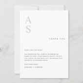 Modern Minimal Photo Wedding Thank You Card W Note Dankeskarte (Rückseite)