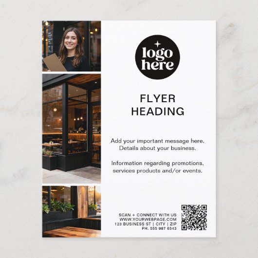 Modern MInimal Photos Logo QR Code Business Flyer (Vorne)