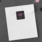 Modern Minimal Pink Fifty Fabulous Script Birthday Quadratischer Aufkleber