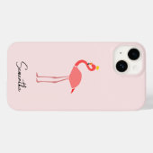 Modern Minimal Pink Flamingo Case-Mate iPhone Hülle (Rückseite (Horizontal))