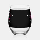 Modern Minimal Pink Forty Fabulous Script Birthday Weinglas Ohne Stiel (Links)