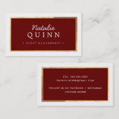 MODERN MINIMAL pro goldener Grenze dunkelrot borde Visitenkarte (Vorne/Hinten)