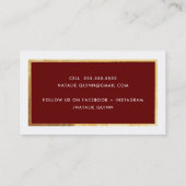 MODERN MINIMAL pro goldener Grenze dunkelrot borde Visitenkarte (Rückseite)