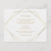 Modern, minimal, pur, weiß, gold begleitkarte (Vorderseite)