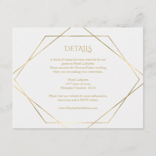 Modern, minimal, pur, weiß, gold begleitkarte