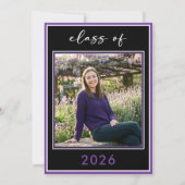 Modern Minimal Purple Script Graduation Party Einladung (Rückseite)