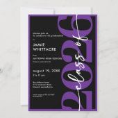 Modern Minimal Purple Typography Graduation Party Einladung (Vorderseite)