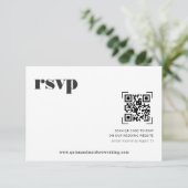 Modern Minimal | QR-Code Hochzeits-RSVP RSVP Karte (Stehend Vorderseite)