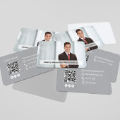 Modern Minimal QR Code Photo Contact Card Visitenkarte