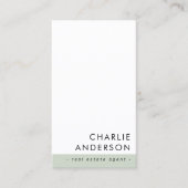 Modern minimal QR code sage green white vertical Visitenkarte (Vorderseite)