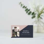 Modern Minimal Real Estate Agent Photo QR Code Visitenkarte (Stehend Vorderseite)