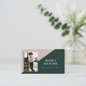 Modern Minimal Real Estate Agent Photo QR Code Visitenkarte (Stehend Vorderseite)