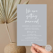 Modern Minimal Reception, "We are getting married" Einladung