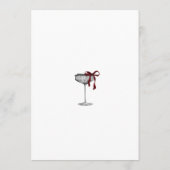 Modern Minimal Red Burgundy Bow Birthday Einladung (Rückseite)