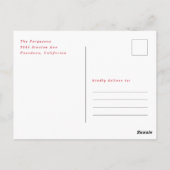 Modern Minimal Red Valentine's Day Foto Card Postkarte (Rückseite)