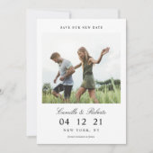 Modern & minimal Rettete unser neues Date Foto Save The Date (Vorderseite)