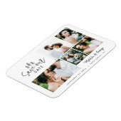modern minimal rustic multi photo wedding magnet (Linke Seite)