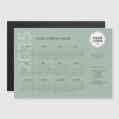 Modern Minimal Sage Green Business Calendar 2025 Magnetkarte (Vorne/Hinten)