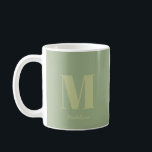 Modern Minimal Sage Green Monogram Initial Name Kaffeetasse<br><div class="desc">Sage Green Modern Minimal Monogram Initial Name Coffee Tasse</div>