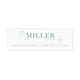 Modern & Minimal Sage Green Return Address Label