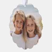 Modern Minimal Sage Green - Weihnachten 3 Foto Ornament Karte (Links)