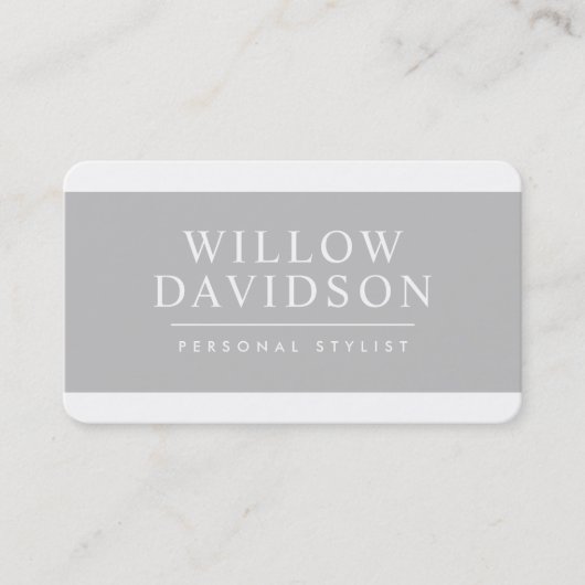 MODERN MINIMAL schlicht, hellgrau und elegant Visitenkarte (Vorderseite)