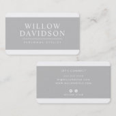 MODERN MINIMAL schlicht, hellgrau und elegant Visitenkarte (Vorne/Hinten)