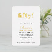 MODERN MINIMAL schlichte schick 50 Geburtstag Gold Folieneinladung (Stehend vorne)