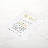 MODERN MINIMAL schlichte schick 50 Geburtstag Gold Folieneinladung (Gedreht)