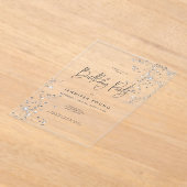 Modern Minimal Schwarz-weiß Glam Diamonds Geburtst Acryleinladungen (Ablage )