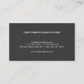 MODERN & MINIMAL Schwarze Karte Business Card (Rückseite)