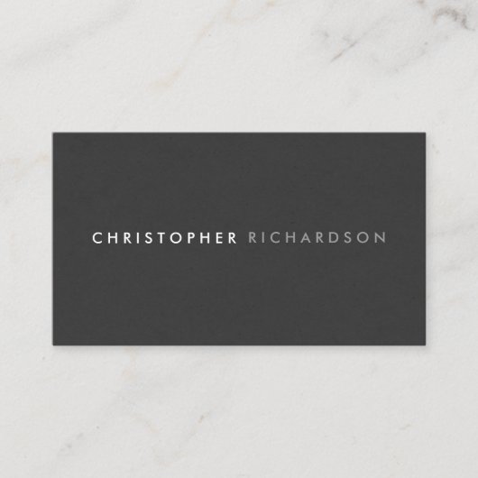MODERN & MINIMAL Schwarze Karte Business Card (Vorderseite)