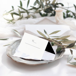 Modern Minimal   Schwarze und Weiße Hochzeit Visitenkarten