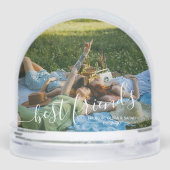 Modern Minimal Script Best friends 2 Photo Schneekugeln (Rückseite)