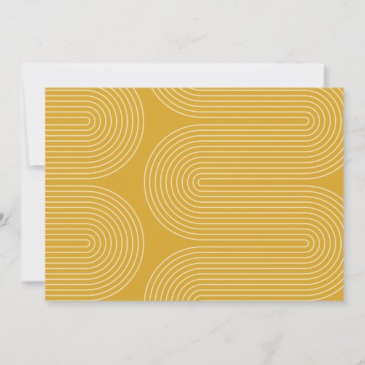 Modern minimal script geometric mustard birthday  einladung (Rückseite)