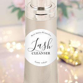 Modern Minimal Script Lash Cleanser Runder Aufkleber